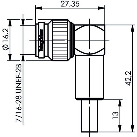 Telegärtner - Koax-Steckverbinder TNC-Kabelwinkelstecker 100023710 cr/cr, G5 (RG223/U) − 5 Stück