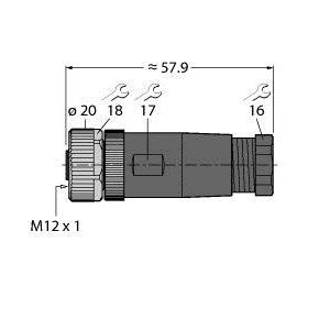 Turck - Rundsteckverbinder, feldkonfektionierbar (Industriesteckverbinder) Kupplung B8181-0 − 1 Stück