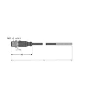 Turck - Rundsteckverbinder, feldkonfektionierbar (Industriesteckverbinder) Anschlussleitung RSSD-4414-15M