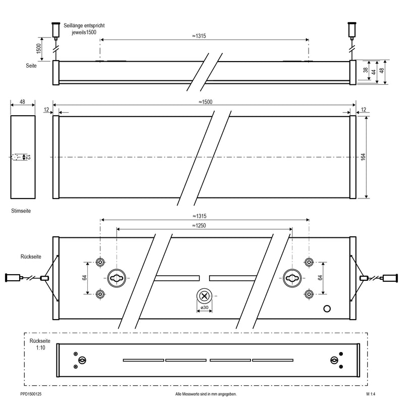 EVN Lichttechnik - Decken-/Wandleuchte LED-Deckenanbaupanel PPD1500125