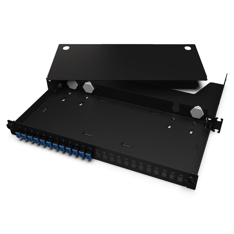 Corning - Patchpanel LWL LWL-Verteilerfeldgehäuse LAN1-24AE-ADPT-B 24Fasern SM OS2 1U