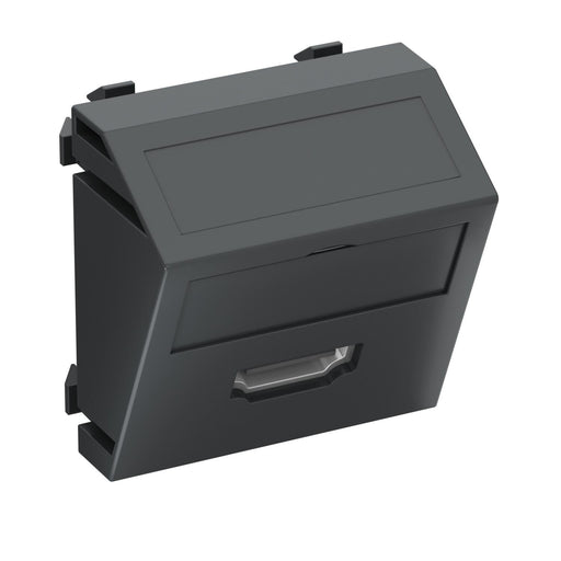 OBO Bettermann - Einsatz/Abdeckung für Kommunikationstechnik Multimediaträger HDMI MTS-HD S SWGR1 45x45mm sw-gr