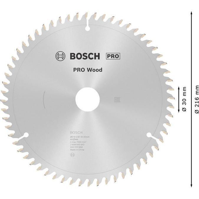 Bosch - Kreissägeblatt PRO Wood Kreissägeblatt, 2608640642 216 x 2,8 x 30 mm