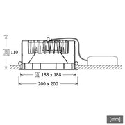 LTS Licht&Leuchten - Downlight/Strahler/Flutlicht LED-Einbaudownlight FLIQ 400.3040.01 ws 34W 4000K ET140