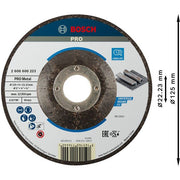 Bosch - Trenn-/Schleifscheibe PRO Metal Schleifscheibe, 2608600223 125 x 6 x 22.23 mm − 10 Stück