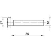 OBO Bettermann - Maschinenschraube/Bolzen Sechskantschraube SKS M10x30 ZL − 50 Stück