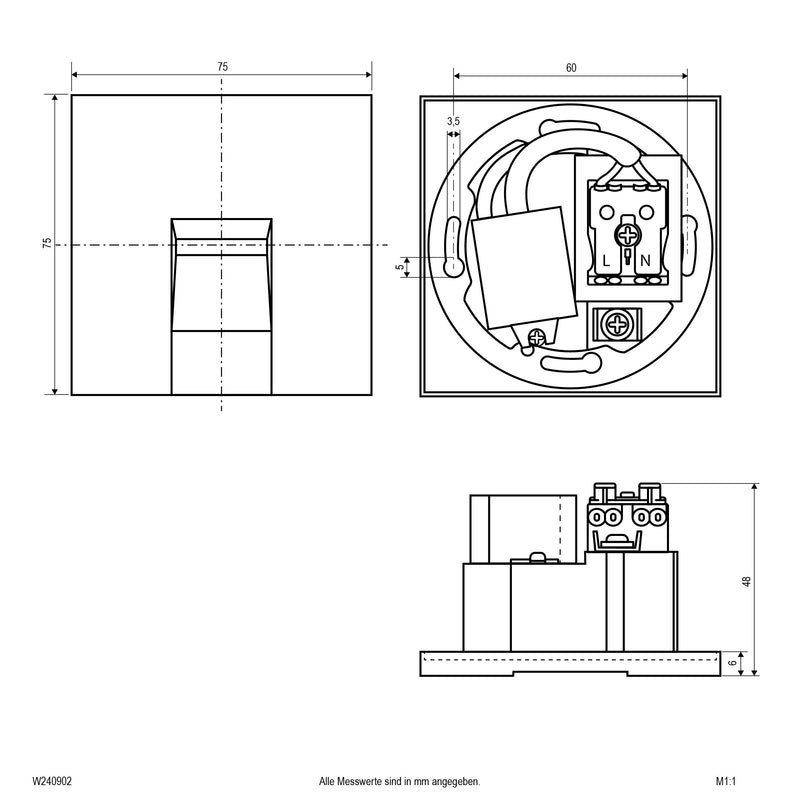 EVN Lichttechnik - Decken-/Wandleuchte LED-Wandeinbauleuchte W240902