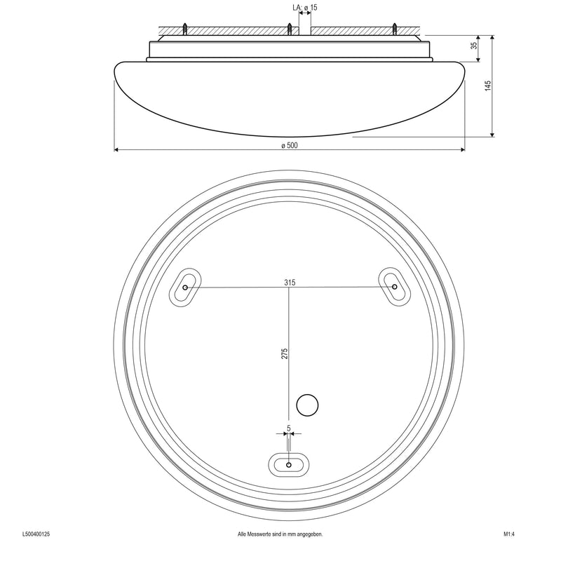 EVN Lichttechnik - Decken-/Wandleuchte LED-Anbauleuchte L500400125 IP44