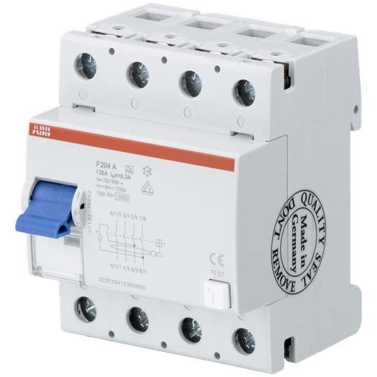 ABB Stotz S&J - Fehlerstrom-Schutzschalter FI-Schutzschalter F204A-125/0,1L A,125A,100mA,N links