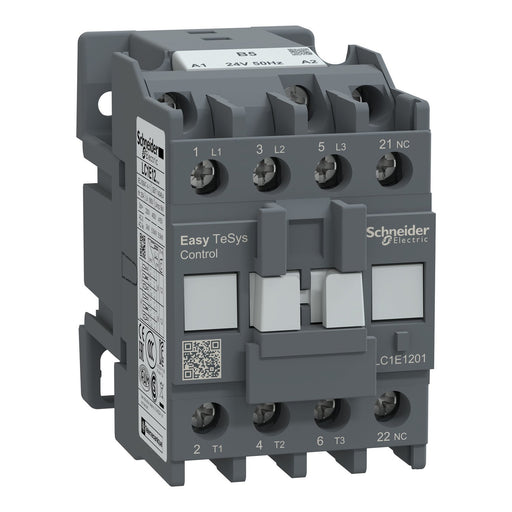Schneider Electric - Leistungsschütz zum Schalten von Wechselstrom Leistungsschütz Easy TeSys LC1E1201B5 3P 12A 24VAC 50Hz