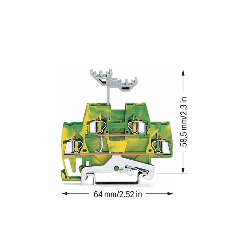 WAGO - Schutzleiter-Reihenklemme Schutzleiterklemme 280-517 0,08-2,5mmq gn/gelb