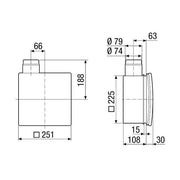 Maico - Ventilatorgehäuse für innenliegende Bäder und Küchen Unterputzgehäuse ER - UP/G f.Küchen,Bäder,Kl.B2