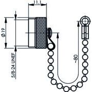 Telegärtner - Zubehör/Ersatzteile für Fernmeldetechnik UHF-Abdeckkappe mit Kette 100021261 − 5 Stück