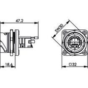 Telegärtner - Modularer Steckverbinder STX V1 Flanschset 100007416 RJ45 Modul A Cat.6A
