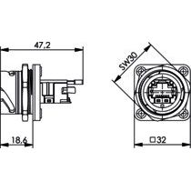 Telegärtner - Modularer Steckverbinder STX V1 Flanschset 100007416 RJ45 Modul A Cat.6A