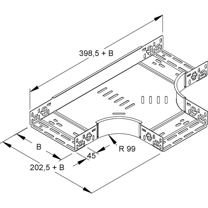 Niedax - T-Stück für Kabelrinne T-Stück für Kabelrinne RTSC 60.120 S 60x122mm