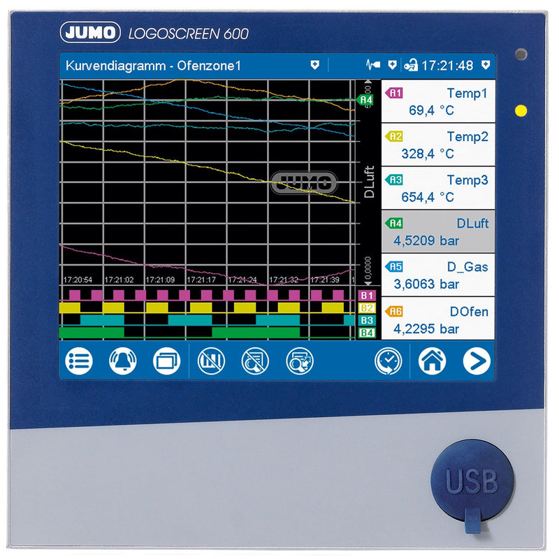 Jumo - Monitor für Überwachungssystem Bildschirmschreiber 706520/18-100-23/000 m. Touchscreen
