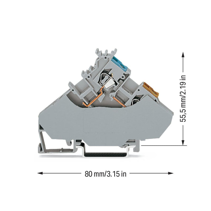 WAGO - Initiator/Aktor-Reihenklemme Initiat.-Einspeiseklemme 280-567 0,08-2,5mmq grau − 20 Stück