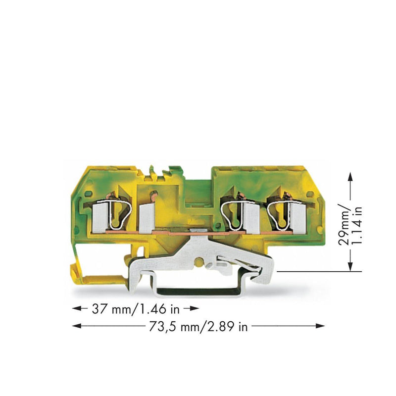 WAGO - Schutzleiter-Reihenklemme 3-Leiter-Schutzleiterklem. 281-687/999-950 Ex e II geeignet − 50 Stück