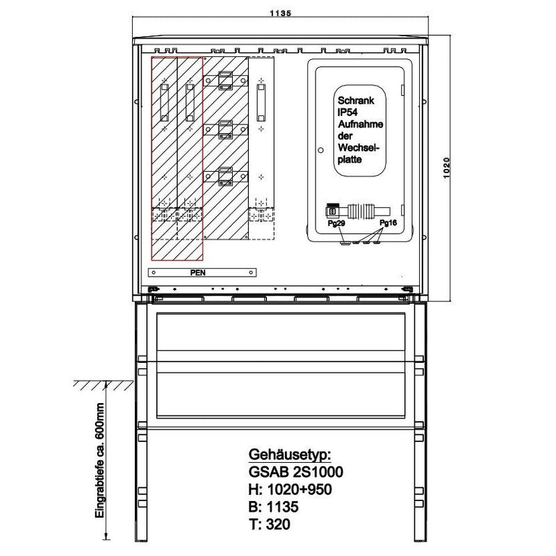 GSAB Elektrotechnik - Sicherungskasten Wandlermessung 24.W630.001 STW Bonn 630A