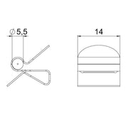 OBO Bettermann - Befestigungsklammer Trägerklammer SCC 1-4 D5,5 für Kabel, 4,5-5,5mm − 100 Stück