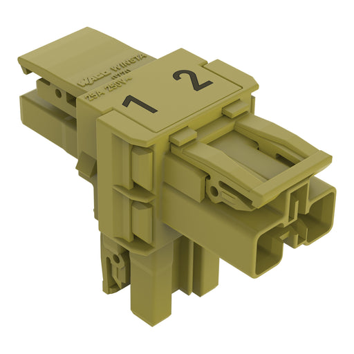 WAGO - Kompaktverteiler für steckbare Gebäudeinstallation T-Verteiler 2-polig 770-1702 Kod. B,hellgrün − 50 Stück