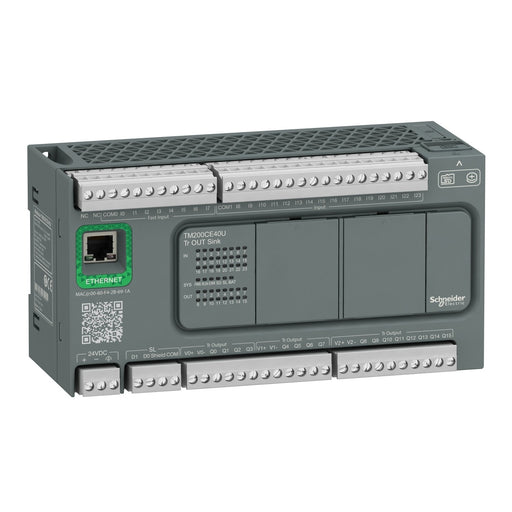 Schneider Electric - SPS-Grundgerät M200 40I/O,Dc24,24 In,16 TM200CE40U Out Tr Npn,1Eth