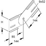Rico - Verbinder für Kabeltragsystem Gelenkverbinder 163E11-C H=100mm