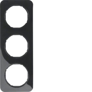 Berker - Abdeckrahmen Rahmen sw/gl 10132145 3fach