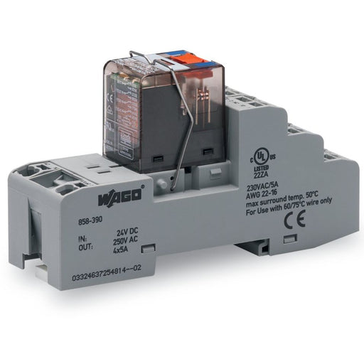 WAGO - Schaltrelais Relaismodul 858-391 DC 220 V,4 W,grau − 5 Stück