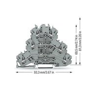WAGO - Bauelement-Reihenklemme Bauelementklemme 2002-3211/1000-675 Diode 1N4007,grau − 50 Stück