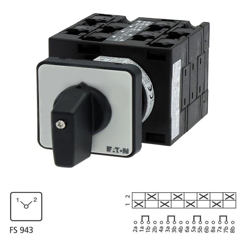 Eaton - Lastschalter Umschalter T3 32A Einbau T3-4-90/E rastend o. 0-Stell