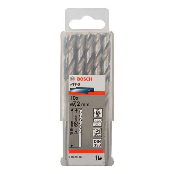 Bosch - Bohrer PRO Metal HSS-G 2608595337 Spiralbohrer 7,2 x
