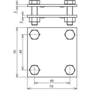 DEHN - Verbinder für Blitzschutz Kreuzstück St/tZn KS FL40 STTZN f.Fl 30-40/30-40mm