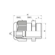 Jacob - Kabelverschraubung Ex-Erweiterungskabel- GHG9601955R0055 verschraubg M32x1,5 − 20 Stück