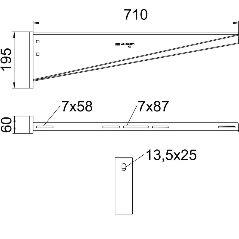 OBO Bettermann - Ausleger für Kabeltragsystem Wand- u. Stielausleger AW 55 71 A2