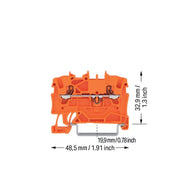 WAGO - Durchgangs-Reihenklemme 2-Leiter-Durchgangsklemme 2201-1202 1,5 mm²,orange − 100 Stück