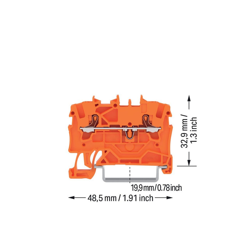 WAGO - Durchgangs-Reihenklemme 2-Leiter-Durchgangsklemme 2201-1202 1,5 mm²,orange − 100 Stück