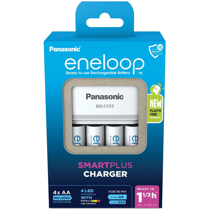 Hückmann - Universal-Ladegerät Ladegerät BQ-CC55 eneloop K-KJ55MCD40E inkl. 4xAA 2000mAh