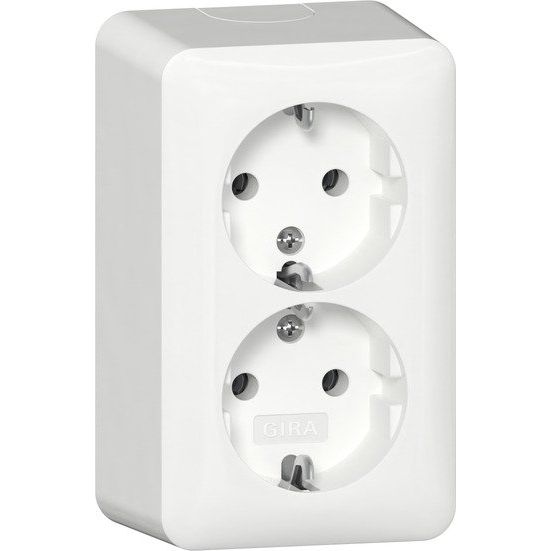 Gira - Steckdose 2fSCHUKO-Steckd.+Montagep. 478013 AP Reinweiß