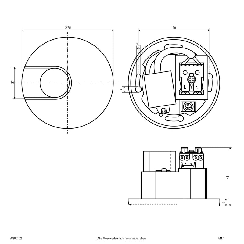 EVN Lichttechnik - Decken-/Wandleuchte LED-Wandeinbauleuchte W200102  − 1 Stück