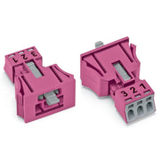 WAGO - Geräteanschluss für steckbare Gebäudeinstallation Snap-In-Stecker 890-793 3-polig,Kod. B,pink − 50 Stück