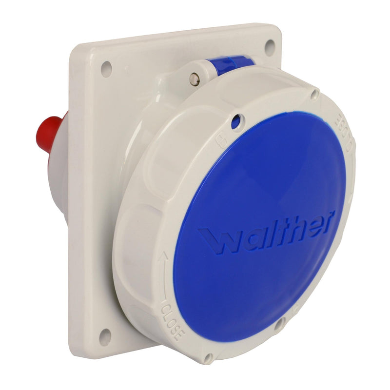 Walther Werke - CEE-Anbausteckdose (IEC 60309) Anbaudose schräg 32A 539509 5P 230V 9h IP67