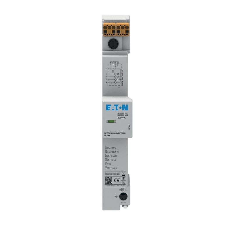 Eaton - Kombi-Ableiter für Energietechnik Überspannungsableiter SPZT123-300/3+NPE-HS f.40mm Sammelschiene