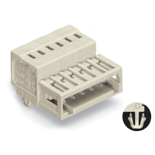 WAGO - Kabelsteckverbinder für Leiterplattensteckverbinder 1-Leiter-Stiftleiste 734-318/018-000 1,5mm²,lichtgrau − 25 Stück