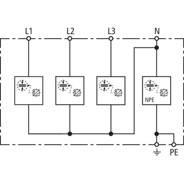DEHN - Kombi-Ableiter für Energietechnik Kombi-Ableiter DSH TT 255 TT- u. TN-S-Systeme