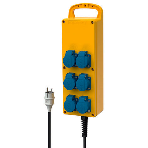 Mennekes - CEE-Steckdosen-Kombination (IEC 60309) Steckdosenleiste EverGUM 70026 6xSchuko,2m Zultg