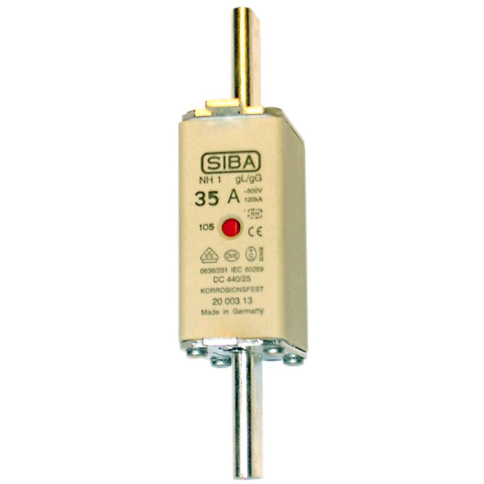 Siba - Messersicherung NH-Sicherungseinsatz 2000313.16 16A NH1/0 gG 500V − 3 Stück
