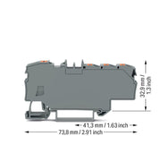 WAGO - Durchgangs-Reihenklemme Verteilerklemme 2206-8031 1x6qmm/6x1,5qmm, gr
