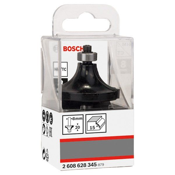 Bosch - Fräser PRO Abrundfräser, 2608628345 R 15, Schaft 8 mm